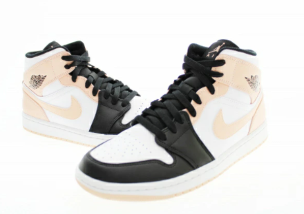 NIKE AIR JORDAN 1 MID WHITE ARCTC ORANGE-BLACK