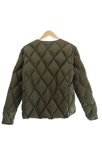 The Loft Labo ザ ロフトラボ ×NANGA ナンガ HALEE-2 ハリー クルーネック キルティング ダウン カーディガン ジャケット 2 緑 カーキ