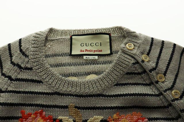 グッチ GUCCI エンブロイダリー花 ロゴセーターニット 495978/XS