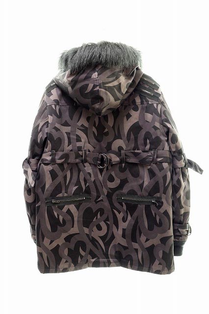 ナンバーナイン NUMBER (N)INE 04AW ギブ期 N-3B ハートトライバル迷彩 ダウンジャケット3