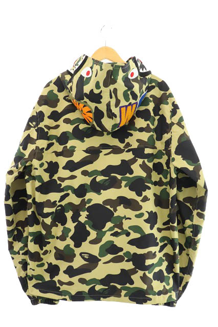 アベイシングエイプ A BATHING APE CAMO SHARK HOODIE JACKET カモ 迷彩 シャーク フーディー ジャケット マウンテン パーカー 001LJD801001X 2XL ベージュ
