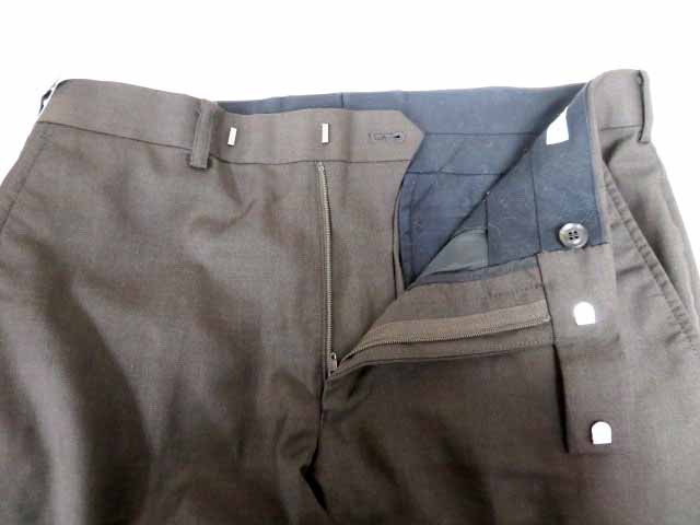 ジョンローレンスサリバン JOHN LAWRENCE SULLIVAN 日本製 ウール ノータック スラックス パンツ 2A025-0119-57 44 ブラウン系