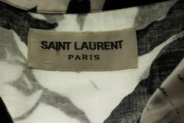サンローラン パリSAINT LAURENT PARIS 16SS 415167 Y955L アロハ 総柄 半袖 ハワイアン シャツ 37