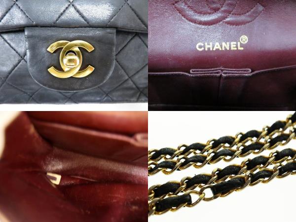 シャネル CHANEL マトラッセ ダブルフラップ　チェーンショルダーバッグ23