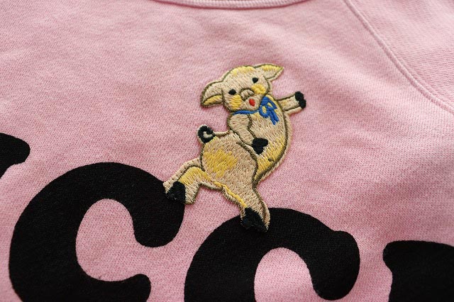 グッチ GUCCI 18AW  ピッグワッペン スウェット トレーナーL/ピンク