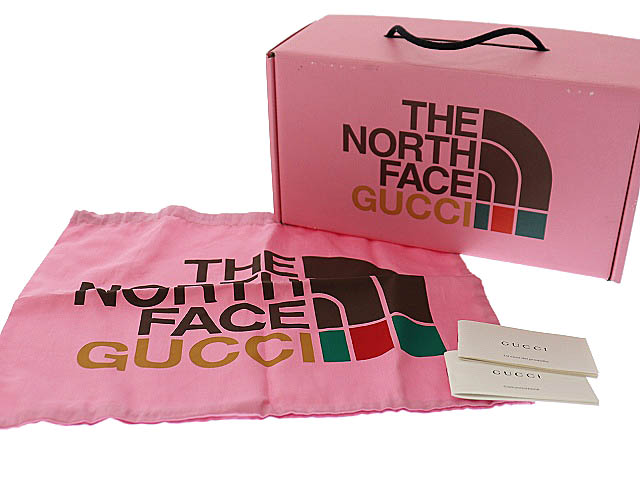 グッチ GUCCI ×THE NORTH FACE ノースフェイス 21AW GG キャンバス ロゴ 刺繍 ウエスト ボディ バッグ 茶 ブラウン オレンジ