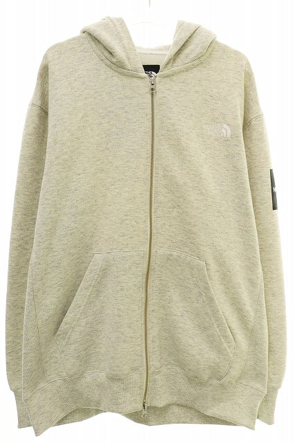 ザノースフェイス THE NORTH FACE SQUARE LOGO FULLZIP スクウェア ロゴ フルジップ パーカー オートミール XL NT61836