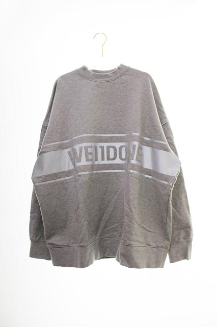 We11done ウェルダン　美品 ロゴ リフレクト クルーネック スウェットシャツM