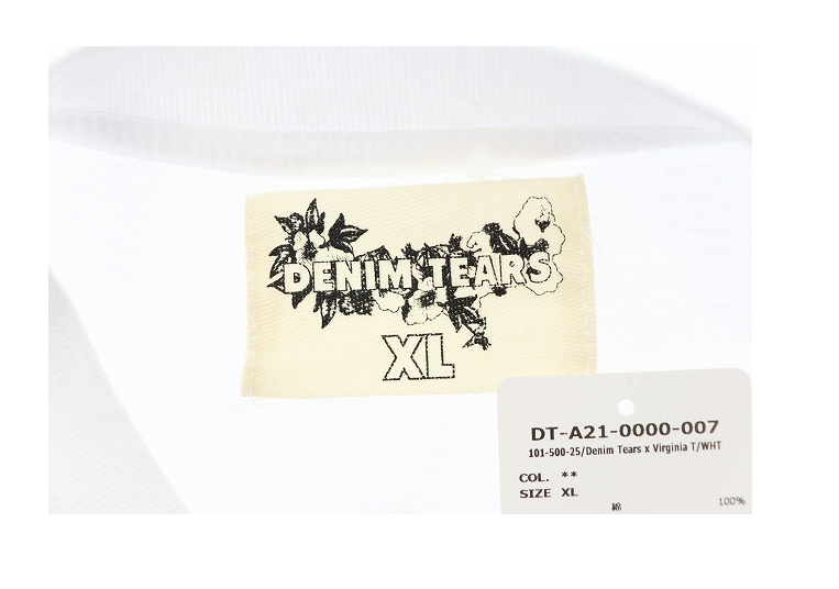 DENIM TEARS デニムティアーズ ×VIRGINIA ヴァージニア ロゴ プリント 半袖 Tシャツ DT-A21-0000-007 XL