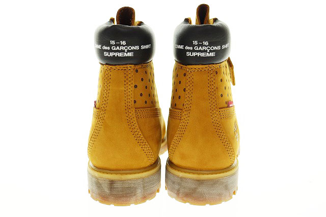 シュプリーム SUPREME 15AW Timberland COMME des GARCONS SHIRT ティンバーランド コムデギャルソン 6インチ ブーツ 9.5 ウィート