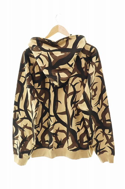 アベイシングエイプ A BATHING APE 90s tribal camouflage zip up parka トライバル カモフラージュ ジップ フーディ パーカー 迷彩柄 L ブラウン ベージュ
