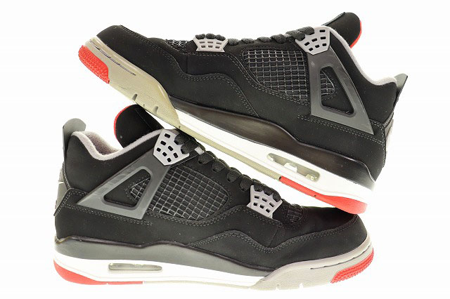 ナイキ NIKE AIR JORDAN 4 RETRO BRED 2019 26.5cm FIRE RED 308497-060 エア ジョーダン IV レトロ ブレッド 復刻 ブラック 黒 ファイア レッド