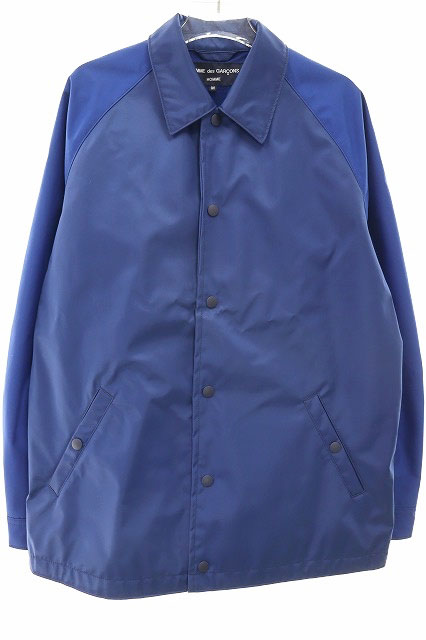 コムデギャルソンオム COMME des GARCONS HOMME 18AW COACH JACKET コーチ ジャケット バックロゴ ブルー M AD2018 HB-J022