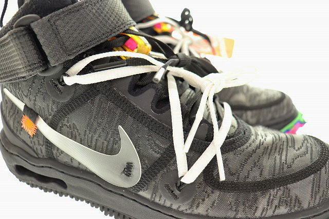 ナイキ NIKE AIR FORCE 1 MID SP OFF-WHITE 2022 26.5cm BLACK DO6290-001 オフホワイト コラボ エア フォース I ミッド ブラック 黒
