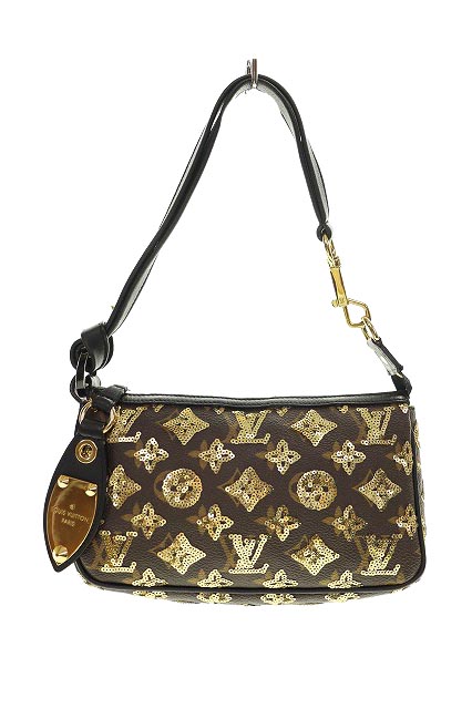 ルイヴィトン LOUIS VUITTON 美品 ポシェットアクセソワール  スパンコール モノグラム エクリプスM40248