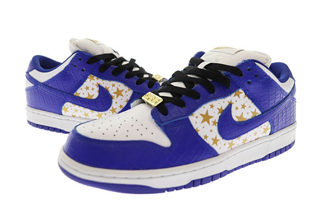 SUPREME ×NIKE SB  DUNK LOW OG QS GOLD STARS WHITE HYPER BLUE DH3228-100 27