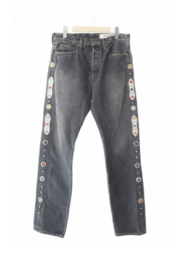 キャピタル kapital 14oz ブラック デニム 5P モンキー CISCO スタッズ 