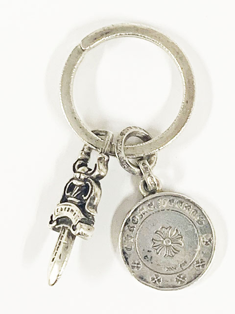 クロムハーツ CHROME HEARTS 希少 ANGEL MEDAL FCK U ＆ DAGGER KEYRING エンジェル メダル アンド ダガー キーリング シルバー 925 インボイス付き