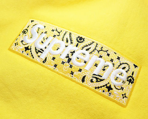 SUPREME 19AW BANDANA BOX LOGO HOODED SWEATSHIRT YELLOW