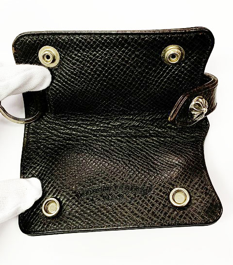 クロムハーツ CHROME HEARTS KEY CASE レザー キーケース クロスボール ボタン リザード 革