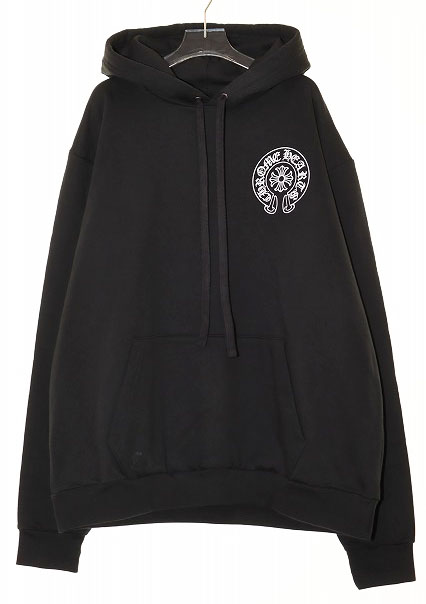 クロムハーツ CHROME HEARTS SWTSHRT PLVR Lサイズ ロサンゼルス限定 ホースシュー プリント プルオーバー パーカー ブラック