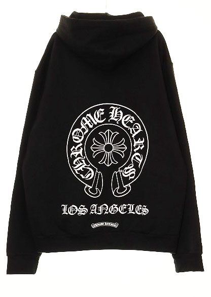 クロムハーツ CHROME HEARTS SWTSHRT PLVR Lサイズ ロサンゼルス限定 ホースシュー プリント プルオーバー パーカー ブラック