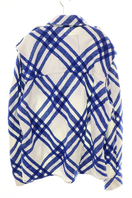 バーバリー BURBERRY ARCHIVE CHECKED BRUSHED WOOLBLEND OVERSHIRT BLUE M ダニエルリー アーカイブ チェック シャツジャケット