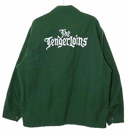 テンダーロイン TENDERLOIN BACK PRINT COTTON COACH JACKET GREEN M バック プリント コットン コーチ ジャケット グリーン ロゴ 裏起毛