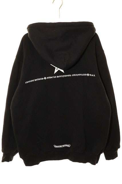 クロムハーツ CHROME HEARTS SWTSHRT HD ZIP BLACK L 2212-304-4628 スタープリント ダガー ジップアップ パーカー フーディ サーマル ブラック