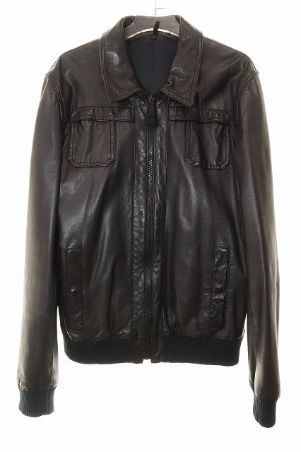 ディオールオム Dior HOMME 06SS エディ期 リブレザーブルゾン サイズ46