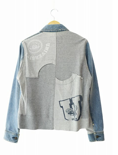 アンダーカバー UNDERCOVER 03AW PAPER DOLL期 スウェット ドッキング デニム ジャケット E245-B6