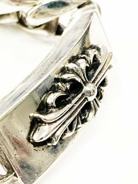 クロムハーツ CHROME HEARTS ID FLORAL CRS 11LINK IDブレスレット フローラルクロス 11リンク クラシック シルバー インボイス原本付き