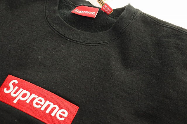 シュプリーム SUPREME 22AW BOX LOGO CREWNECK BLACK L