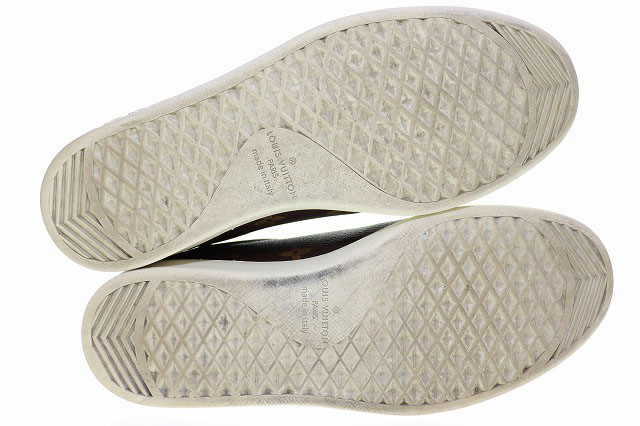 ルイヴィトン LOUIS VUITTON モノグラム ルクセンブルクライン レザー スニーカー 7 1/2 ローカット ブラウン