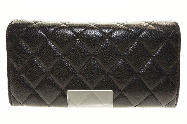 シャネル CHANEL クラシック ロングフラップ ウォレット キャビアスキン マトラッセ