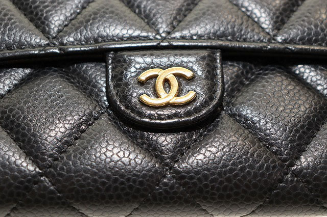 シャネル CHANEL クラシック ロングフラップ ウォレット キャビアスキン マトラッセ