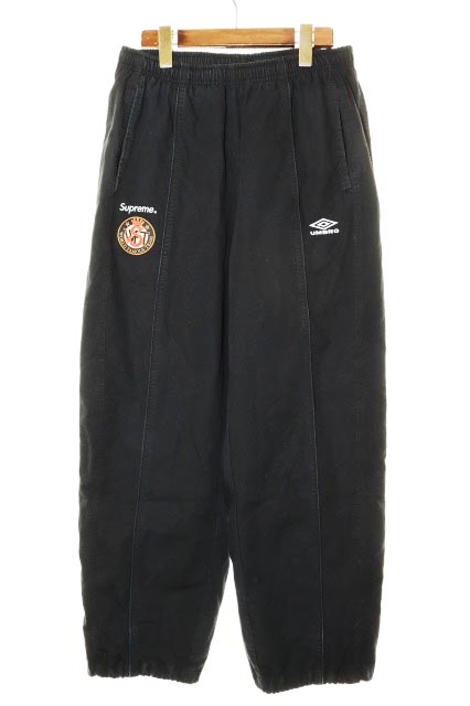 シュプリーム SUPREME × UMBRO 23AW COTTON RIPSTOP TRACK PANT BLACK M アンブロ コットン リップストップ トラック パンツ ブラック