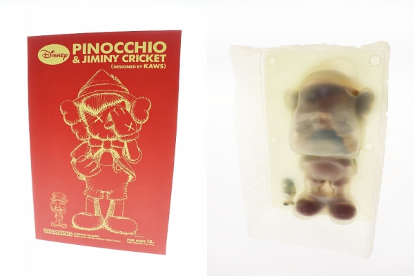 オリジナルフェイク Original Fake DISNEY PINOCCHIO ＆ JIMINY CRICKET DESIGNED BY KAWS MEDICOM TOY 2010 ディズニー ピノキオ ジミニー クリケット カウズ メディコムトイ コラボ フィギュア