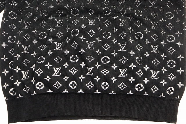 ルイヴィトン LOUIS VUITTON 22AW モノグラム グラディエント フーディ Lサイズ RM222Q USO HNN45W ニット プルオーバー パーカー ブラック