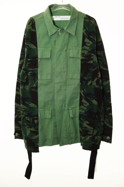 オフホワイト OFF WHITE FIELD JACKET OVERDYED CAMO GREEN S
