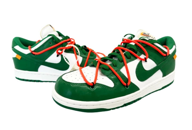 ナイキ NIKE ×OFF WHITE オフホワイト DUNK LOW LTHR OW Pine Green CT0856-100