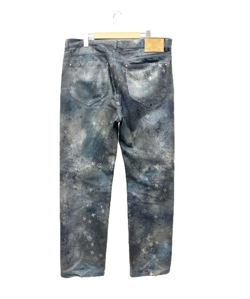 ルイヴィトン LOUIS VUITTON 20SS スプレー加工 モノグラム ロゴ デニム パンツ HID10WIUM 34