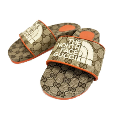 グッチ GUCCI ×THE NORTH FACE ノースフェイス 22SS GGスプリーム キャンバス スライド サンダル 679947 40