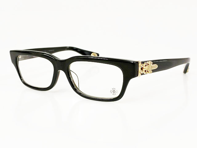 クロムハーツ CHROME HEARTS HEY JACK U LATE II BK-18KGP ダガー テンプル メガネ ブラック ゴールド アイウェア 眼鏡