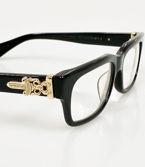 クロムハーツ CHROME HEARTS HEY JACK U LATE II BK-18KGP ダガー テンプル メガネ ブラック ゴールド アイウェア 眼鏡