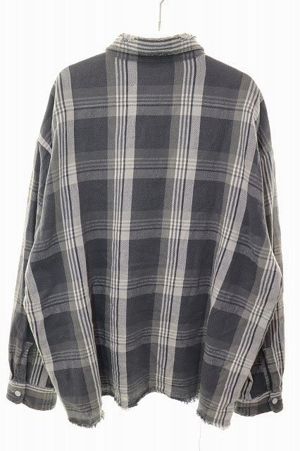 セントマイケル SAINTMICHAEL 23SS FRANNEL SHIRT M SM-S23-0000-039 ヴィンテージ加工 チェック フランネル シャツ ネルシャツ 長袖 グレー