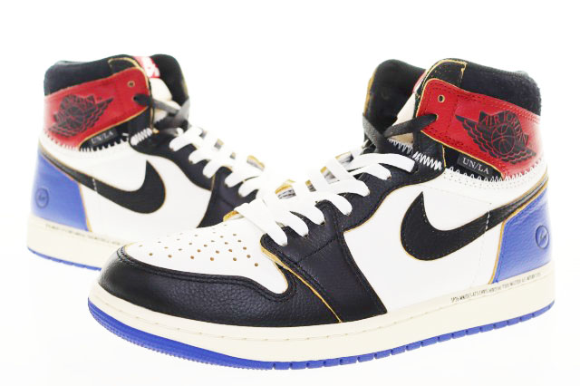 ナイキ NIKE × FRAGMENT × UNION AIR JORDAN 1 HIGH OG 27.5cm IO7847-002 AJ1 フラグメント ユニオン エア ジョーダン ハイ スニーカー マルチカラー