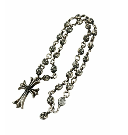 クロムハーツ CHROME HEARTS #1 CRSBL CHN SML CH CRS クロスボール チェーン スモール CH クロス ネックレス ブラックダイヤ カスタム