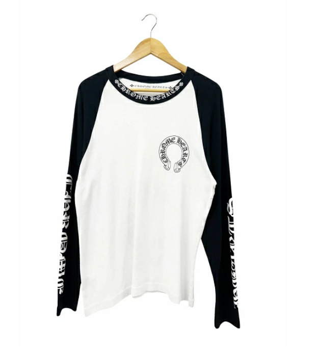 クロムハーツ CHROME HEARTS Neck Logo Horseshoe Raglan Sleeve Tee L