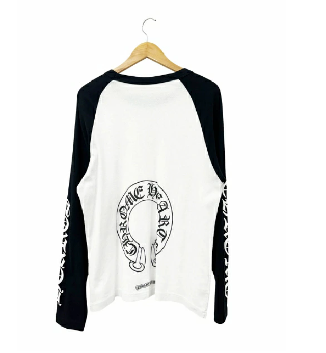 クロムハーツ CHROME HEARTS Neck Logo Horseshoe Raglan Sleeve Tee L